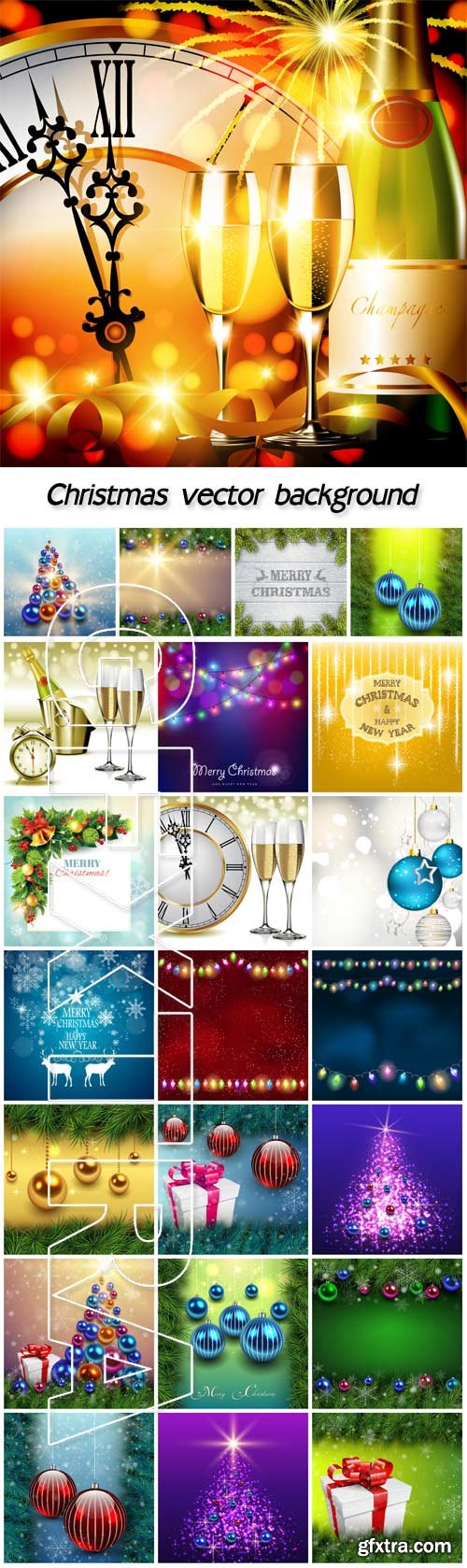 Christmas, New Year, vector holiday backgrounds