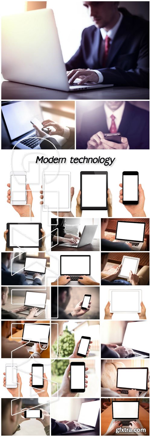 Modern technology, tablet, smartphone, laptop