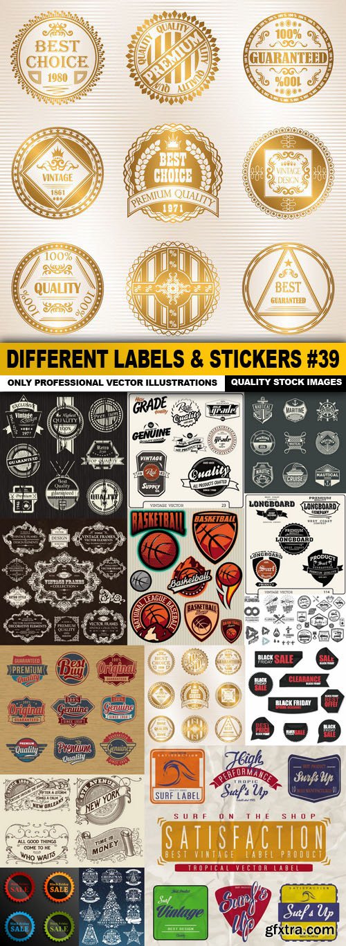 Different Labels &amp; Stickers #39 - 15 Vector