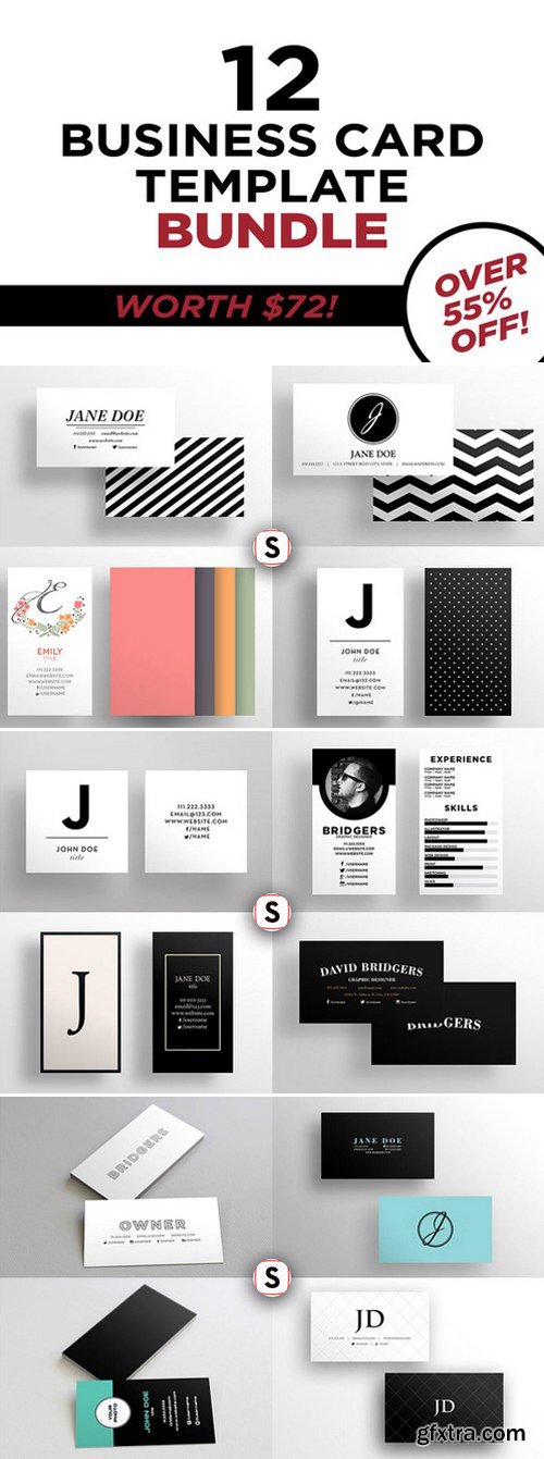 CM - Business Card Bundle - 12 Templates 428249