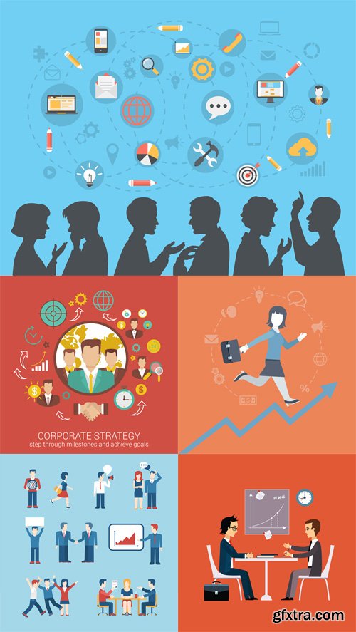 Modern Business People Vector Set