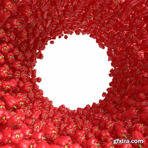 Collection 3d rendering a background fruits vegetables 25 HQ Jpeg