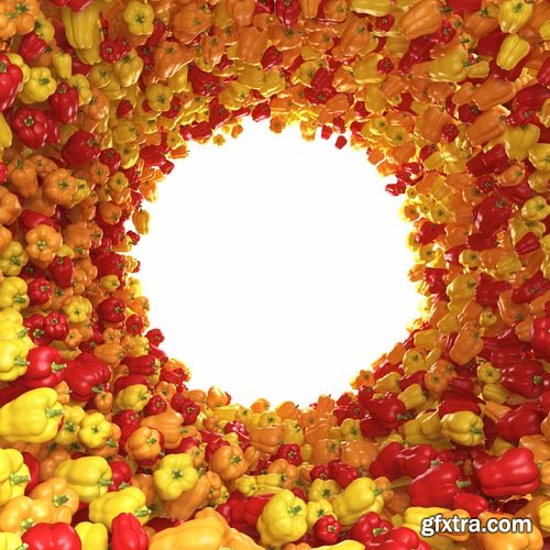 Collection 3d rendering a background fruits vegetables 25 HQ Jpeg