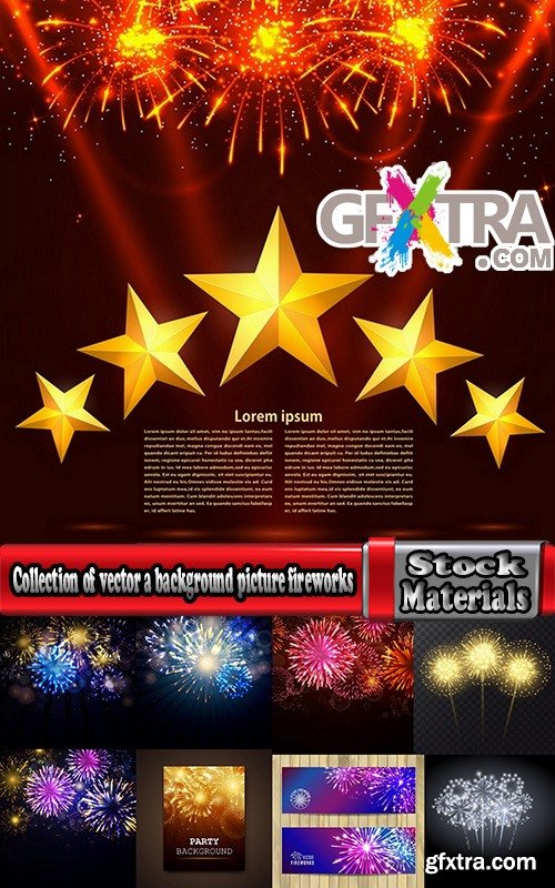 Collection of vector a background picture fireworks 25 EPS