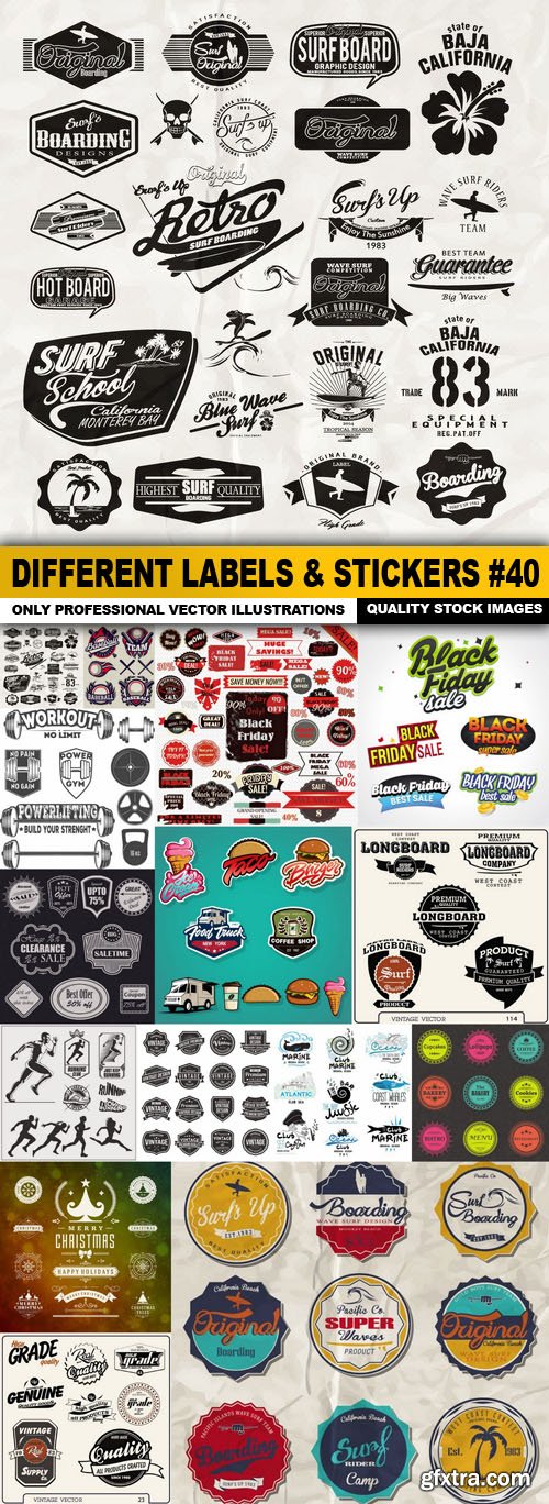 Different Labels &amp; Stickers #40 - 15 Vector