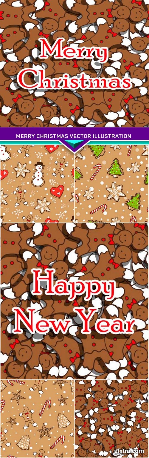 Merry christmas Vector illustration 6x EPS