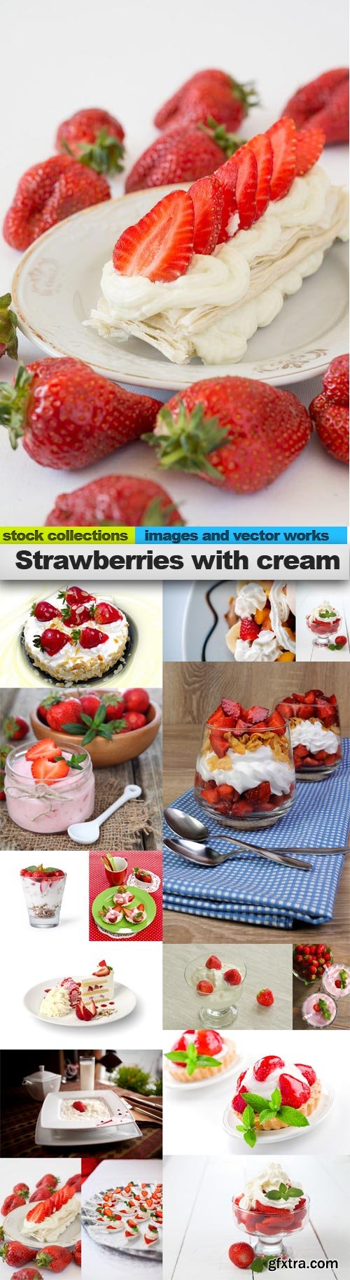 Strawberries with cream, 15 x UHQ JPEG