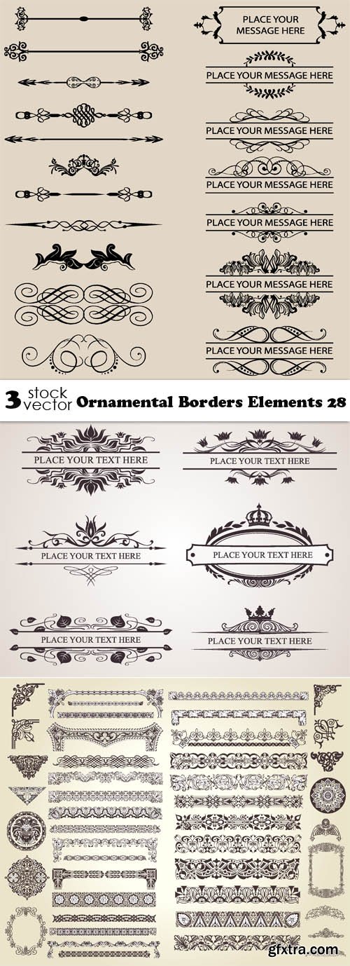 Vectors - Ornamental Borders Elements 28