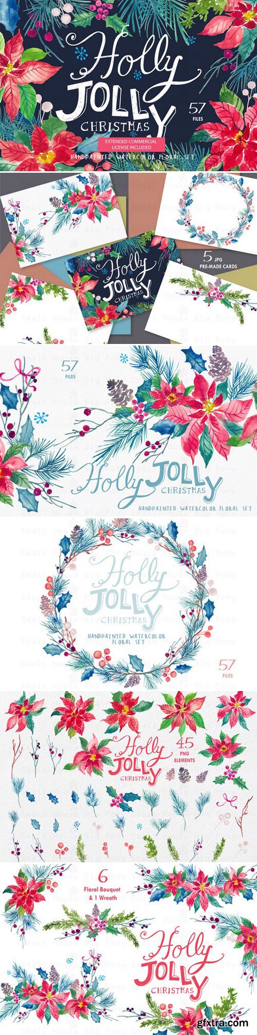 CM - Holly Jolly - Watercolor Floral Set 440417