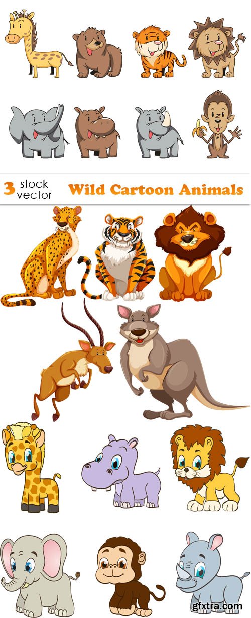 Vectors - Wild Cartoon Animals