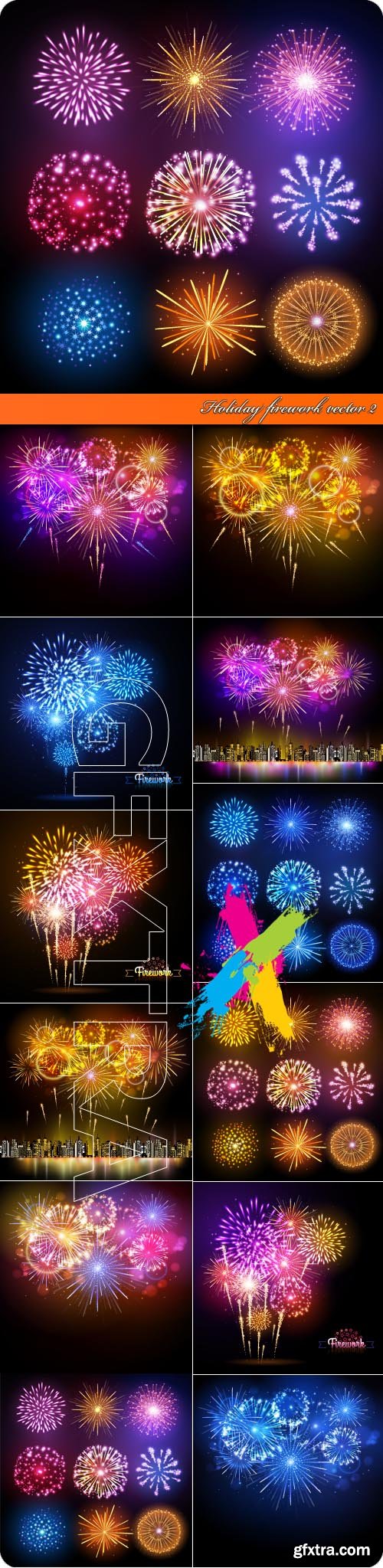 Holiday firework vector 2