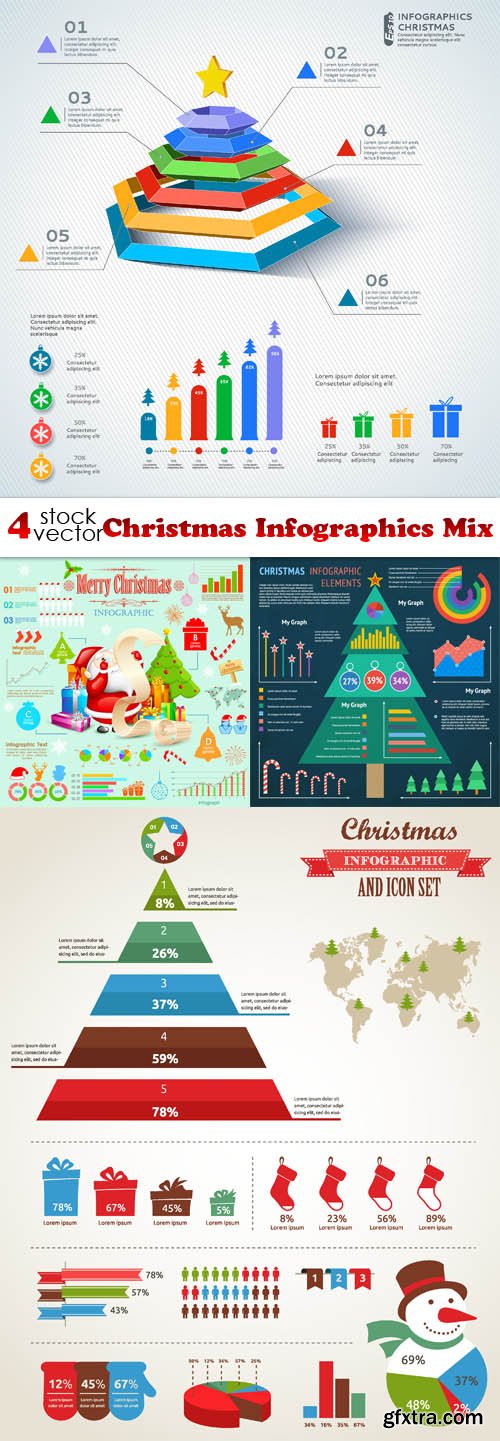 Vectors - Christmas Infographics Mix