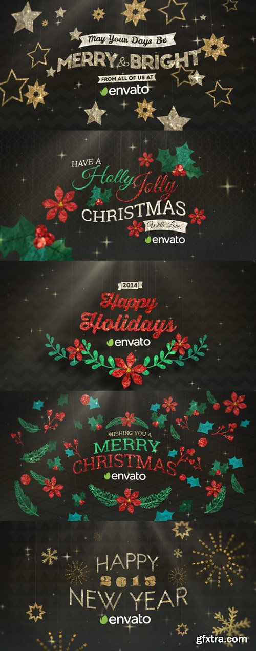 Videohive - 9575423 - Hanging Holiday Greetings Pack