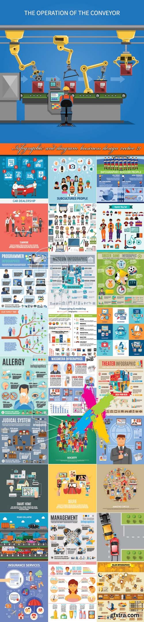 Infographic and diagram business design vector 21