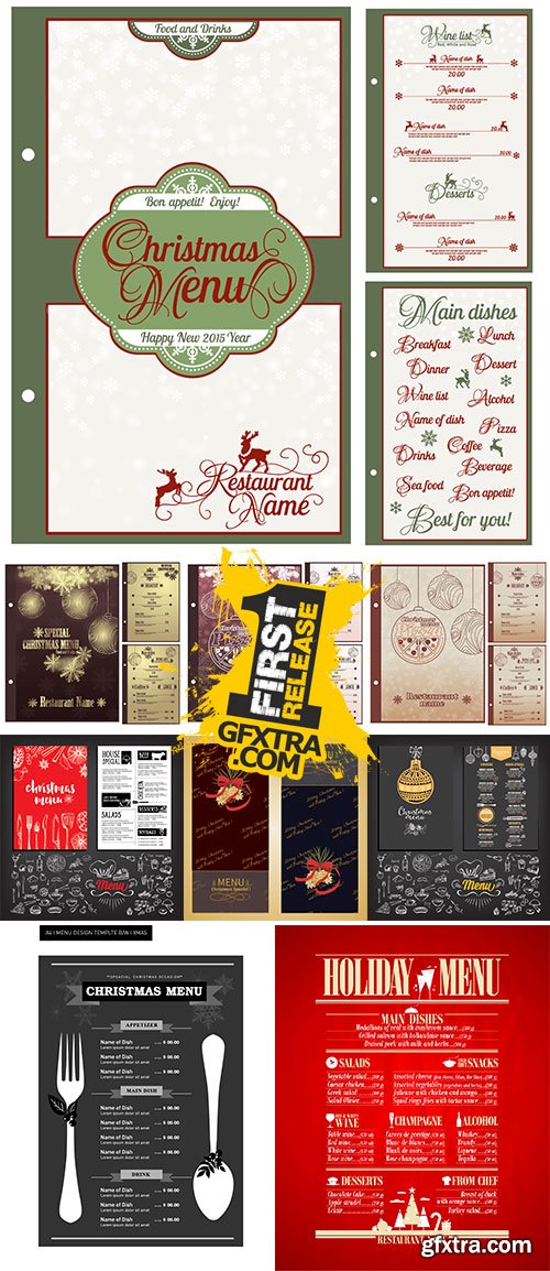 Stock christmas menu vector