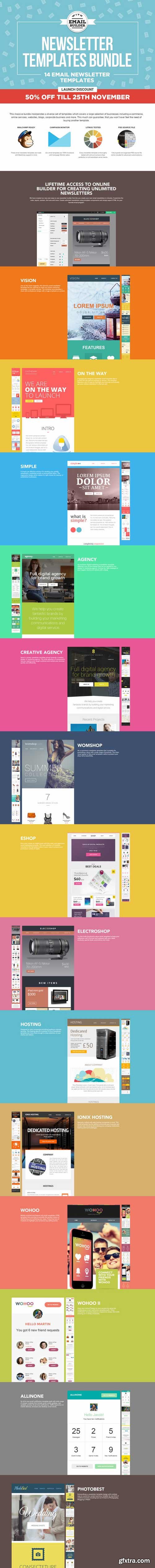 CM - 14 Email Newsletter Templates Bundle 436245