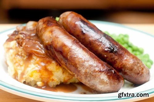 Collection Sausage BBQ sausages mashed puree 25 HQ Jpeg