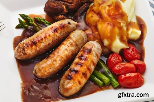 Collection Sausage BBQ sausages mashed puree 25 HQ Jpeg