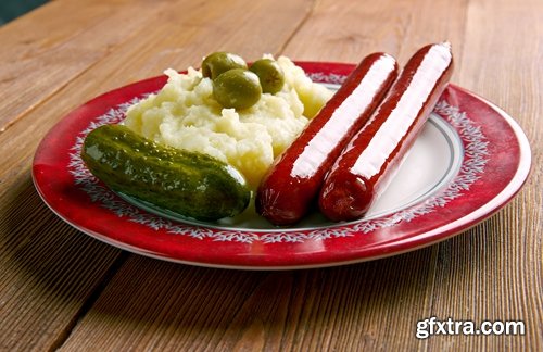 Collection Sausage BBQ sausages mashed puree 25 HQ Jpeg