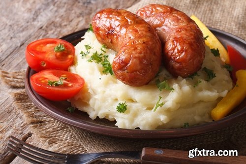 Collection Sausage BBQ sausages mashed puree 25 HQ Jpeg