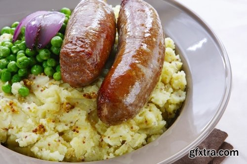 Collection Sausage BBQ sausages mashed puree 25 HQ Jpeg