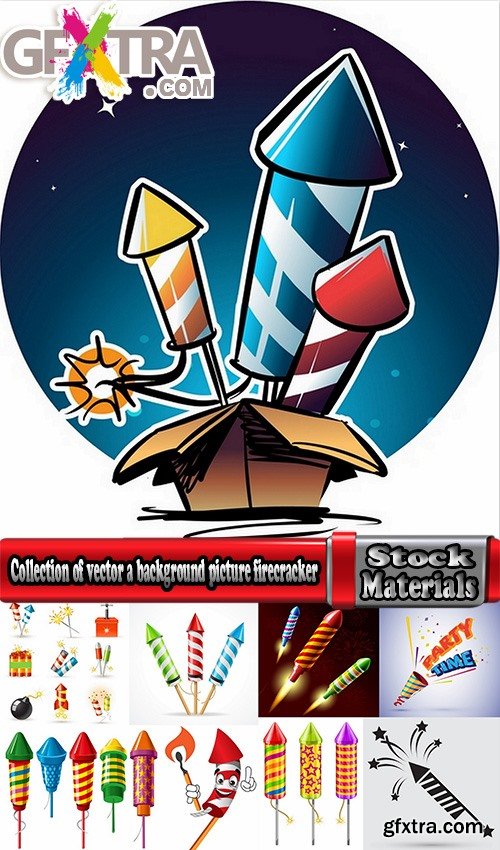 Collection of vector a background picture fireworks firecracker rocket 25 EPS