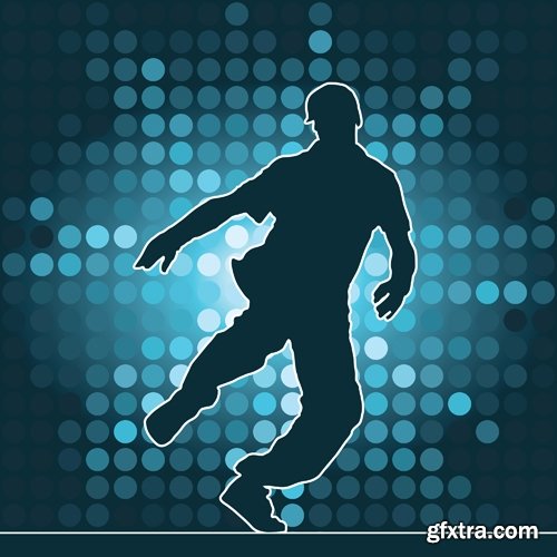 Collection of vector image background is breakdance underground urban dance style 25 EPS