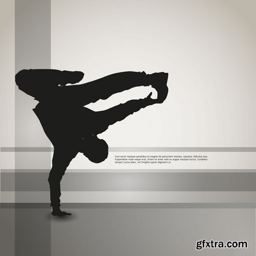 Collection of vector image background is breakdance underground urban dance style 25 EPS