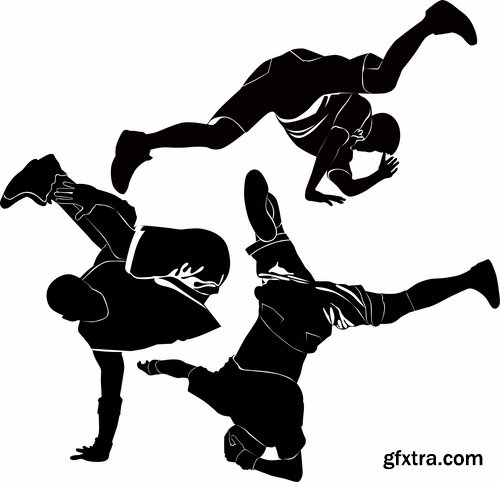 Collection of vector image background is breakdance underground urban dance style 25 EPS