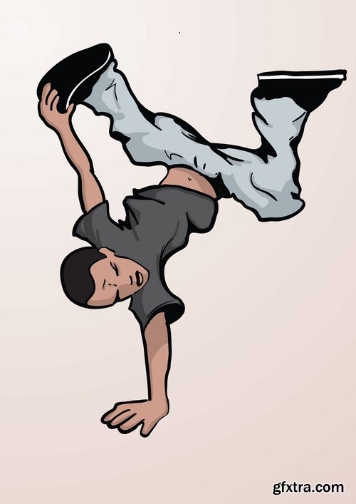 Collection of vector image background is breakdance underground urban dance style 25 EPS