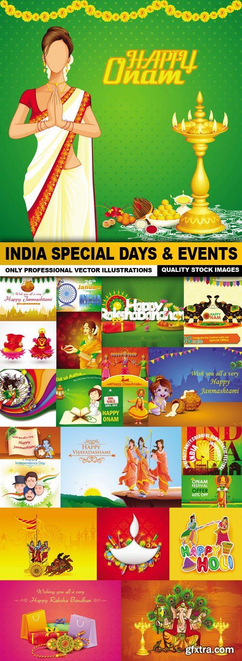 India Special Days &amp; Events - 24 Vector