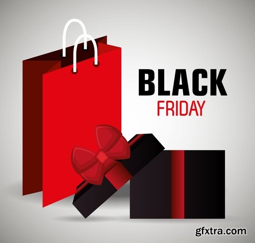 Collection of vector banner picture sale sticker flyer poster Black Friday discount 25 EPS