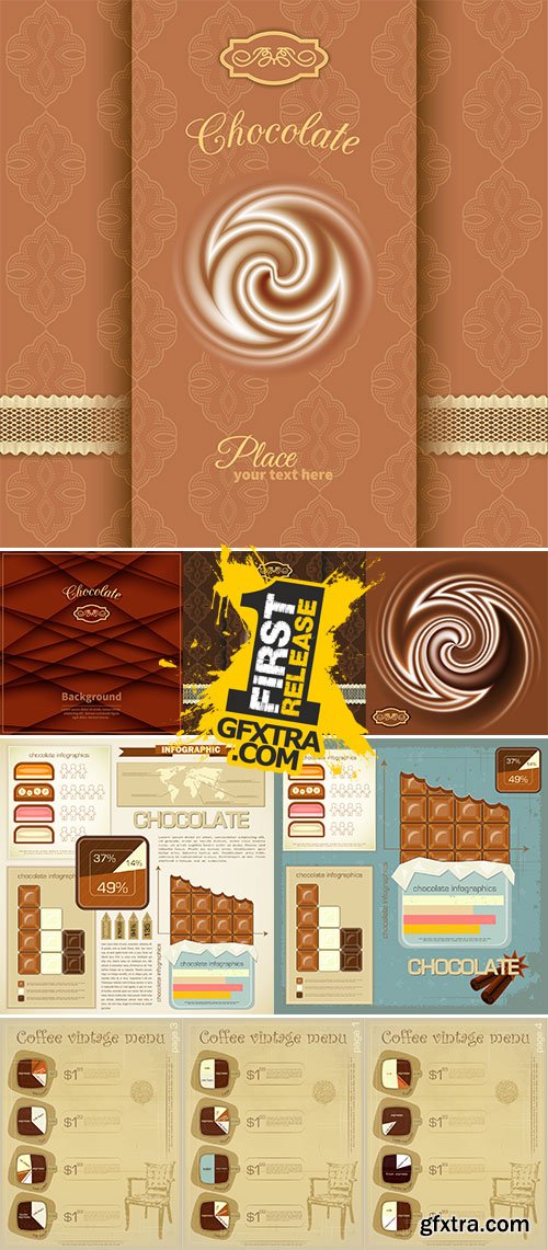 Stock Information Banner chocolate template vector