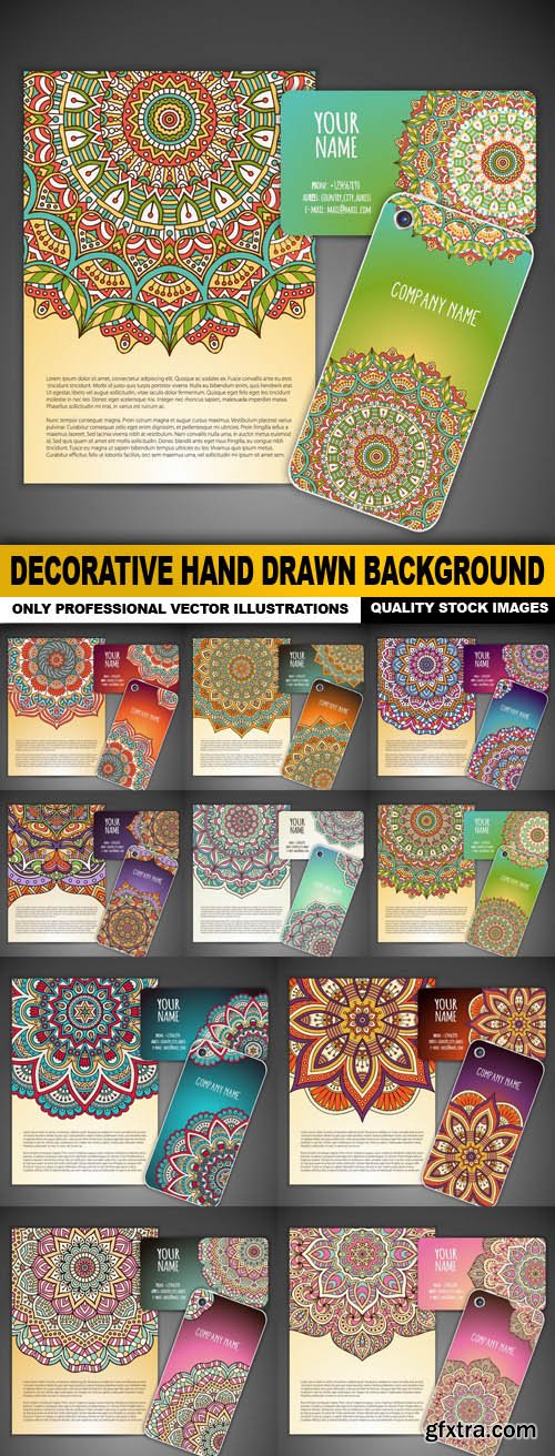 Decorative Hand Drawn Background - 10 Vector