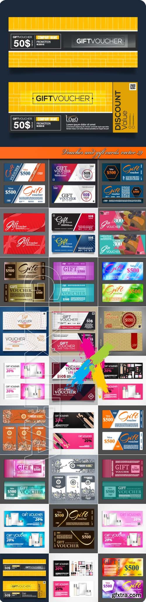 Voucher and gift cards vector 39