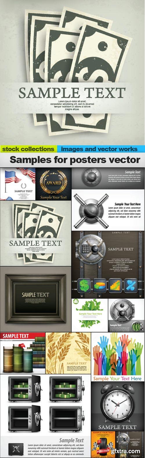 Samples for posters vector, 15 x EPS