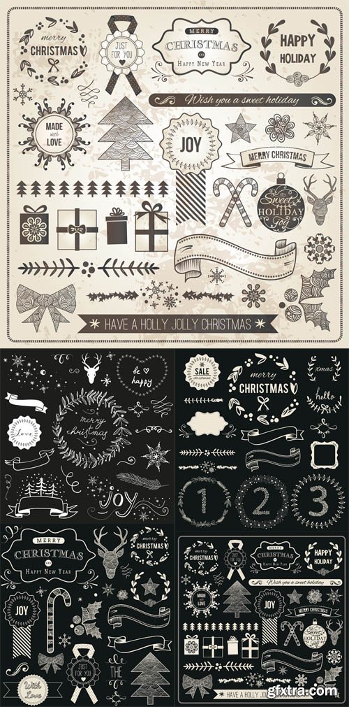 Christmas Doodle Chalkboard Set