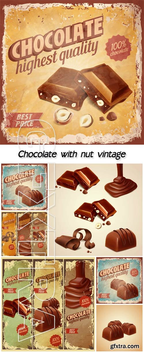 Chocolate with nut vintage