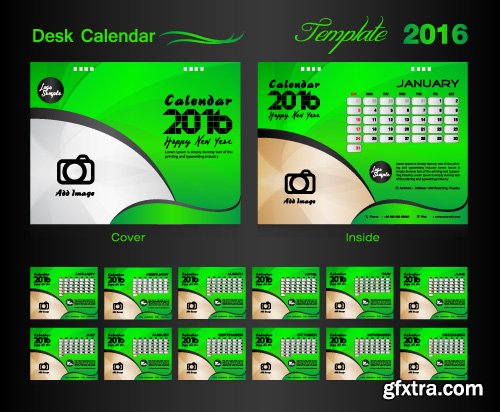 Desk calendar 2016 vector 26