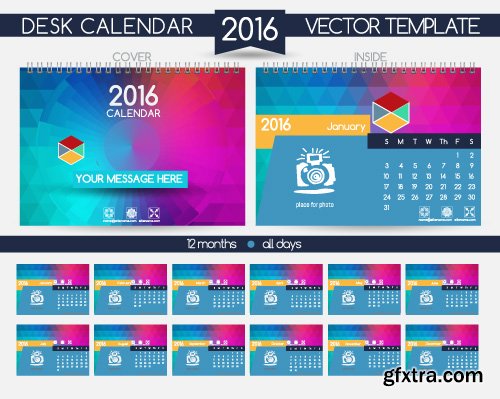 Desk calendar 2016 vector 26