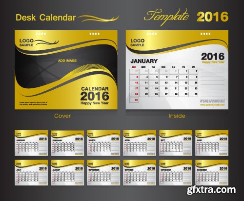 Desk calendar 2016 vector 26