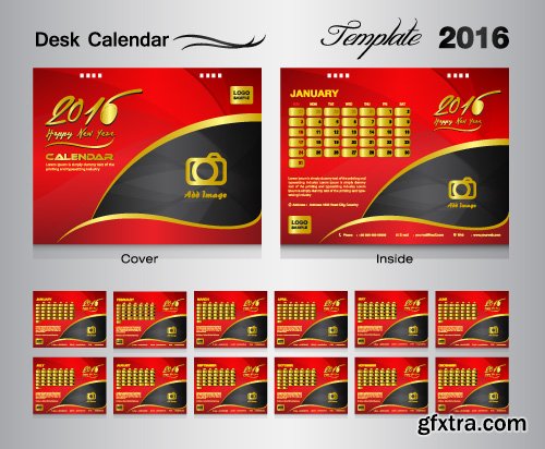 Desk calendar 2016 vector 26