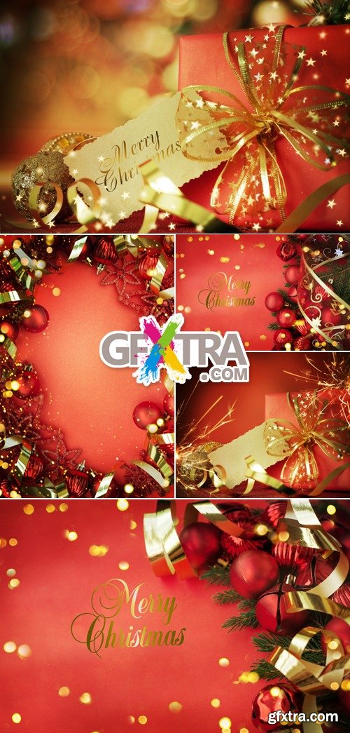 Stock Photo - Red Christmas Cards 5