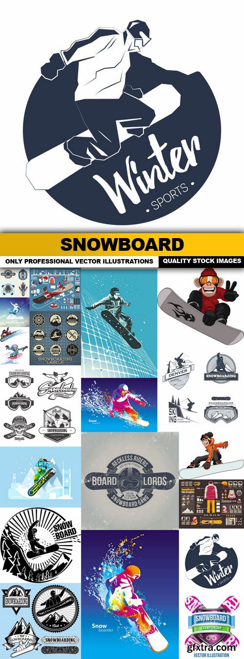 Snowboard - 20 Vector