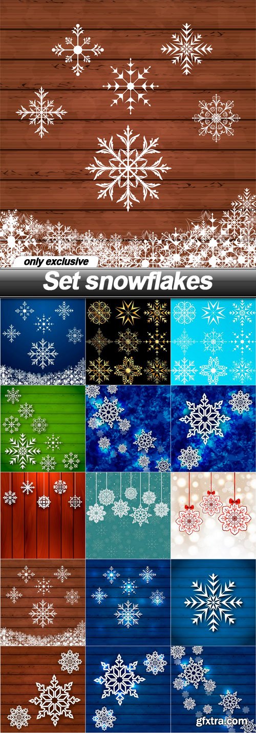 Set snowflakes - 15 EPS