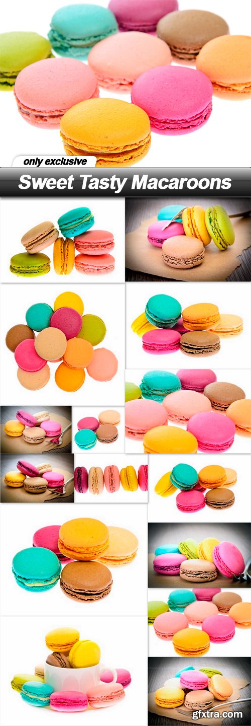 Sweet Tasty Macaroons - 15 UHQ JPEG