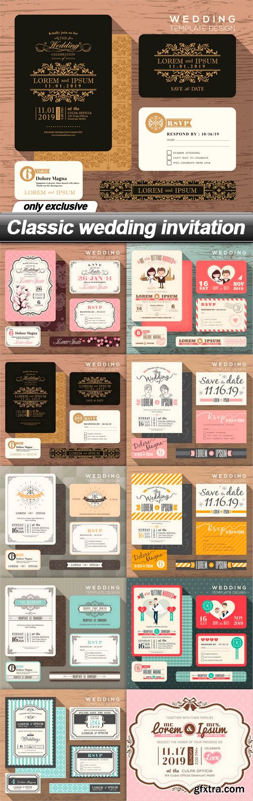 Classic wedding invitation - 10 EPS