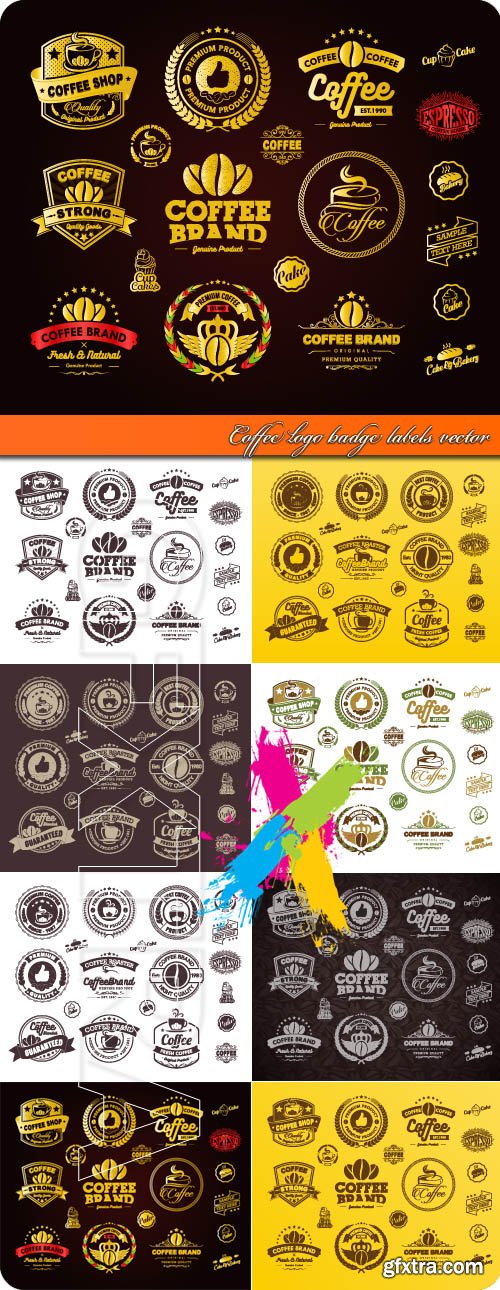 Coffee logo badge labels vector