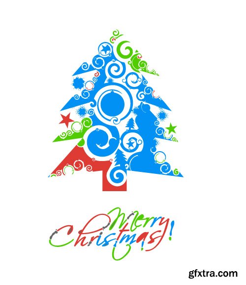 Christmas tree and the inscription in 2016 vector