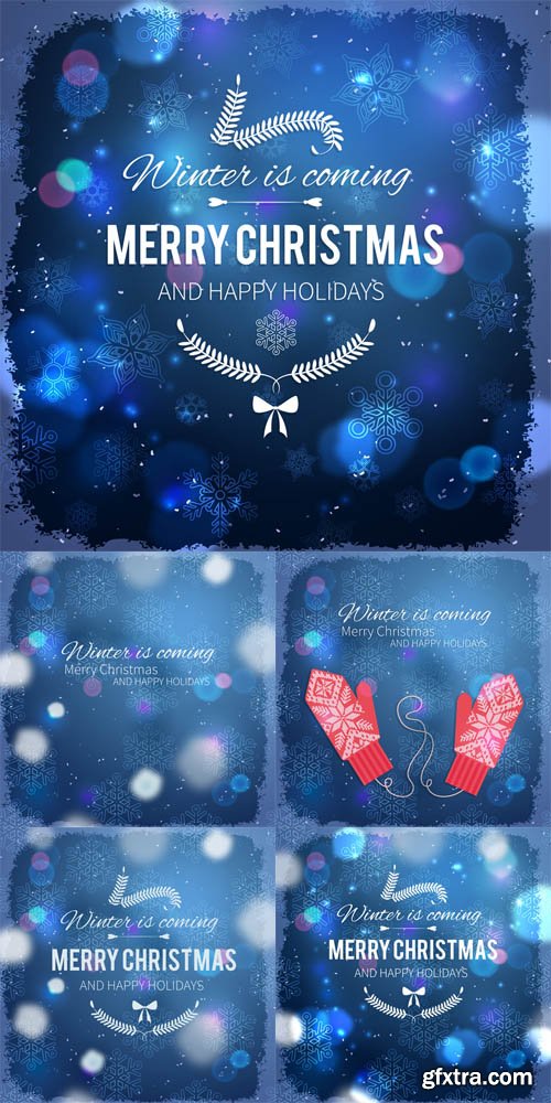 5 Happy New Year Cards with Bokeh Background